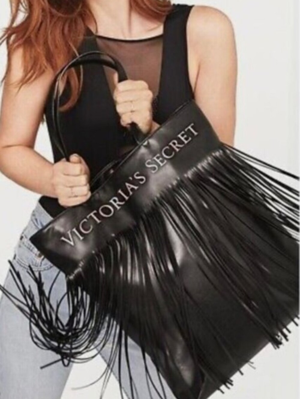 Victoria’s Secret Limited Edition Flirty Fringe Tote Bag - Black
